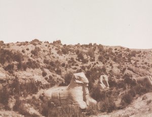 स्फिंक्स एक मानव सिर के साथ और एक राम सिर के साथ बिंदु वाई कर्णक थेब्स पर, 1851-1852। द्वारा फेलिक्स टाइनार्ड