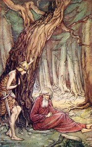 Boadicea और Druid, विलियम काउपर की कविता Boadicea से, ऐतिहासिक रोमांस से पढ़ना, 1914 से प्रकाशित द्वारा फ्लोरेंस एंडरसन