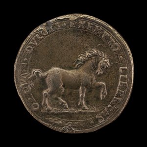 हॉर्स पॉविंग द अर्थ, c.1545 (कास्ट नॉन-स्टर्लिंग सिल्वर) (6240388 का उल्टा) द्वारा फ्लोरेंटाइन स्कूल
