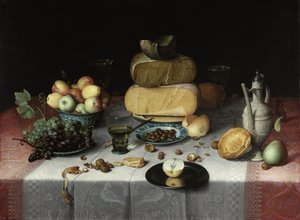 अभी भी जीवन पनीर के साथ, c.1615