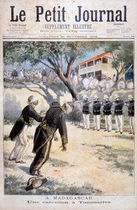 ताननारिव, अंटानानारिवो, मेडागास्कर, 1896 में दस्ते को फायरिंग द्वारा भागना द्वारा Fortuné Méaulle
