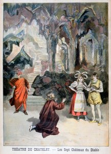 लेस सेप्ट चाटुको डु डायबल का प्रदर्शन, थिएटर डु चाटेलेट, पेरिस, 1896 द्वारा Fortuné Méaulle