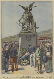 ब्रेट में स्मारक का निर्माण फ्रांसीसी सैनिकों की याद में किया गया जिन्होंने राष्ट्र के लिए अपनी जान दी द्वारा फॉर्च्यून लुई मेउल