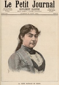 6 जून 1891 को &39;ले पेटिट जर्नल&39; से सर्बिया की रानी नतालिजा (1859-1941)