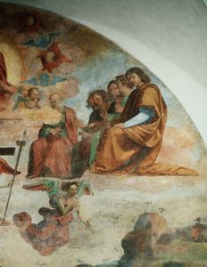 अंतिम निर्णय, मसीह के बाईं ओर प्रेरितों को दर्शाने वाला विवरण द्वारा फ्रा बार्टोलोमो