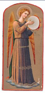 रंग लिथो प्रिंट फ्रा एंजेलिको एंजेल टैमबोरीन, सी। 1910 द्वारा फ्रा एंजेलिको