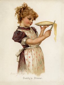लड़कियाँ: डैडी डिनर (कलर लिथो)