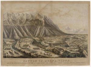 बुएना विस्टा, 1847 की लड़ाई (वॉव पेपर पर क्रोमोलिथोग्राफ) द्वारा फ्रांसिस फ्लोरा बॉन्ड पामर