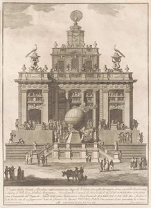 1785 के चीन के लिए द सेकेंडा मैकीना: ए प्लेजर पैलेस विथ एन एयर बैलून, 1785। द्वारा फ्रांसेस्को बारबज़ा