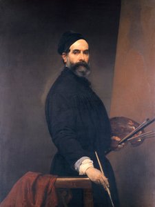 57 साल की उम्र में स्व-चित्र, फ्रांसेस्को हेज़ (1791-1882) द्वारा, कैनवास पर तेल द्वारा फ्रांसेस्को हेज़