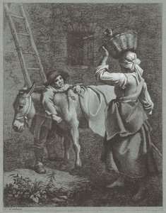 शेफर्ड बॉय एक फार्म गर्ल से बात करते हुए, 1764। द्वारा फ्रांसेस्को लंदनियो