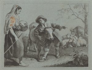 एक चरवाहे की ओर इशारा करते हुए चरवाहा, 1762। द्वारा फ्रांसेस्को लंदनियो