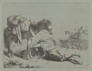 पैक हॉर्स के पास रेपोज़ में शेफर्ड, c. 1762. द्वारा फ्रांसेस्को लंदनियो