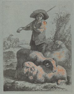स्थायी शेफर्ड, 1760। द्वारा फ्रांसेस्को लंदनियो