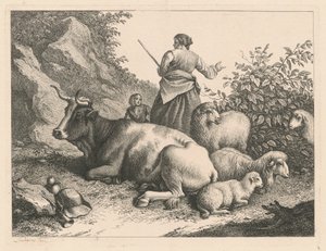 1776 के बाद एक बच्चे के साथ स्थायी चरवाहा। द्वारा फ्रांसेस्को लंदनियो