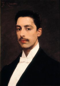एनरिक ग्रेनाडोस का पोर्ट्रेट (1867-1916), स्पेनिश पियानोवादक और संगीतकार, 19वीं सदी के अंत में (पेंटिंग)