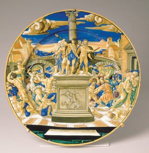 निर्दोषों के नरसंहार के साथ प्लेट, c.1527-30 (maiolica)