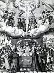 अप्रैल 1681 के फ्रांसिस बार्लो के बाद बेंजामिन कॉम्बे द्वारा प्रकाशित हैप्पी इंस्ट्रूमेंट्स ऑफ एंगल्स प्रेजेंस द्वारा फ्रांसिस बार्लो