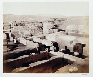 4 मार्च 1862 को स्फिंक्स, गीज़ा, मिस्र के पैर में एक खुदाई वाला मंदिर द्वारा फ्रांसिस बेडफोर्ड