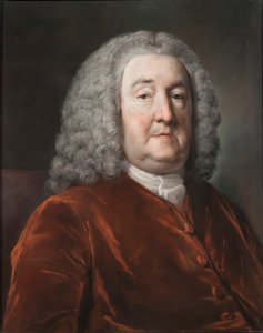 सर एडवर्ड हल्से का चित्रण, पहला बैरोनेट, 1757 (कागज पर पेस्टल)