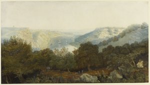 एवन गॉर्ज विद क्लिफ्टन एंड द हॉटवेल्स, ब्रिस्टल, c.1820 (wc & bodycolour over ग्रेफाइट ऑन वोव पेपर) द्वारा फ्रांसिस डेनबी