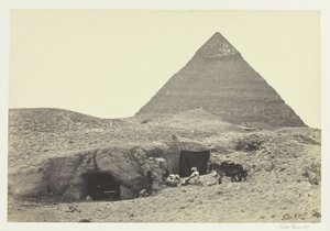 रॉक-टॉम्ब्स और बेलज़ोनी का पिरामिड, गिजेह, 1857। द्वारा फ्रांसिस फ्रिथ