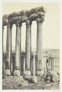 महान स्तंभ और छोटा मंदिर, बालबेक, 1857। द्वारा फ्रांसिस फ्रिथ