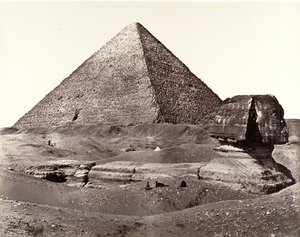 महान पिरामिड और महान स्फिंक्स, 1858। द्वारा फ्रांसिस फ्रिथ