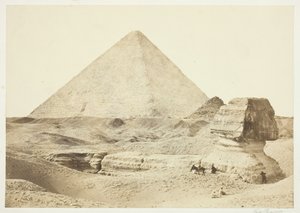 स्फिंक्स और ग्रेट पिरामिड, 1857, 1862 में मुद्रित। द्वारा फ्रांसिस फ्रिथ
