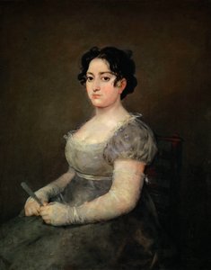 पोट्रेट ऑफ़ अ लेडी विद अ फैन, 1806-1807। द्वारा फ़्रांसिस्को गोया डी