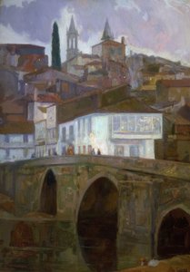 बीटाउन लाइट्स (BETANZOS) -OLEO - LIENZO - 1918–90X62 CM- द्वारा फ्रांसिस्को लोरेंस डियाज