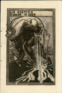 फ्रांसिस्को सांचा लेंगो का चित्रण (1874-1936) - फ्लाइंग लीफ, लगभग 1915 - 14 -18 का युद्ध, जर्मनी प्रशिया, सिल्वर, जुझारू और प्रतीक, स्पेनिश भाषा, विदेशी प्रेस द्वारा फ्रांसिस्को सांचा वाई लेंगो