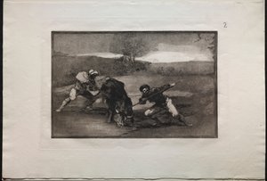 बुलफाइट्स: फुट पर 1876 में शिकार का दूसरा तरीका। द्वारा फ़्रांसिस्को डी गोया