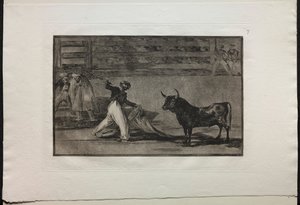 बुलफाइट्स: हार्पन्स या बैंडेरिलस की उत्पत्ति, 1876। द्वारा फ़्रांसिस्को डी गोया