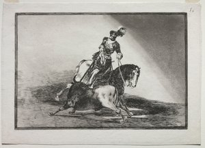 1815-1816 को व्लाडोलिड में रिंग में एक बैल का नेतृत्व करते हुए चार्ल्स वी। द्वारा फ़्रांसिस्को डी गोया