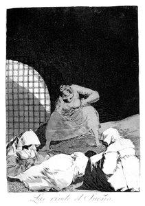 नींद उन पर काबू पाती है, 1799 द्वारा फ़्रांसिस्को डी गोया
