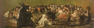 द चुड़ैलों का सब्त या द ग्रेट ही-बकरी, (ब्लैक पेंटिंग्स में से एक), c.1821-23 द्वारा फ़्रांसिस्को डी गोया