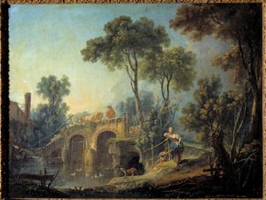 फ्रेंकोइस बाउचर द्वारा ब्रिज पेंटिंग (1703-1770) 1751 सन। 0.66x0.84 वर्ग मीटर द्वारा फ्रांकोइस बाउचर