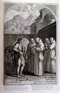 फ्रेंकोइस चौवेउ द्वारा उत्कीर्णन 1680 'द लाइफ ऑफ सेंट ब्रूनो' चार्टरेक्स के आदेश के संस्थापक द्वारा फ्रेंकोइस चौवेउ