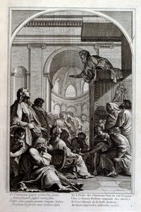 फ्रेंकोइस चौवेउ द्वारा उत्कीर्णन 1680 'द लाइफ ऑफ सेंट ब्रूनो' चार्टरेक्स के आदेश के संस्थापक द्वारा फ्रेंकोइस चौवेउ