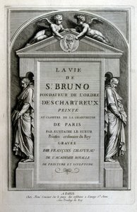 फ्रेंकोइस चौवेउ द्वारा उत्कीर्णन 1680 'द लाइफ ऑफ सेंट ब्रूनो' चार्टरेक्स के आदेश के संस्थापक द्वारा फ्रेंकोइस चौवेउ