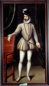 फ्रांस के राजा चार्ल्स IX (1550 - 1574) के पैर में पोर्ट्रेट। फ्रेंकोइस क्लौएट द्वारा चित्रकारी (1515-1572) द्वारा फ्रांकोइस क्लाउड