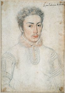 फ्रेंकोइस डी वेंडोम का पोर्ट्रेट, विदेम डी चार्ट्रेस (1523 - 1560) फ्रेंकोइस क्लॉएट द्वारा एक काला पत्थर और रक्त खींचना (1515-1572) द्वारा फ्रांकोइस क्लाउड