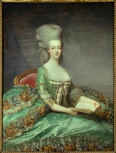 मैरी एंटोनेट का पोर्ट्रेट (1755-1793) फ्रांस की रानी यह चित्र रानी द्वारा 1781 में अपने विश्वासपात्र को दिया गया था। फ्रेंकोइस ह्यूबर्ट ड्रौइस (1727-1775) द्वारा पेंटिंग 18 वीं शताब्दी का निजी संग्रह - मैरी एंटोनेट का पोर्ट्रेट (1755-1793), फ्राई की रानी