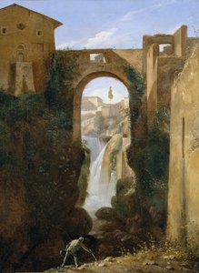 पोंटे सैन रोक्को और झरने, टिवोली, सीए। 1810-1820। द्वारा फ्रेंकोइस मारियस ग्रानेट