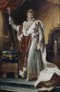 पोर्ट ऑफ़ एम्परर नेपोलियन I बोनापार्ट 1769-1821 अपने कोरोनेशन रॉब्स, सीए 1804 में द्वारा फ्रेंकोइस पास्कल साइमन जेरार्ड