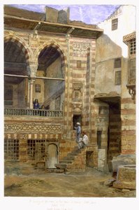 एक आंगन, अल होश, शियाख सादात, काहिरा, 1873 के घर में