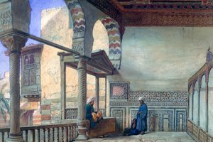 लॉजिया, समर रिसेप्शन, मेमेन्यू रेडानू बिय्स हाउस, काहिरा, 1870 द्वारा फ्रैंक डिलन