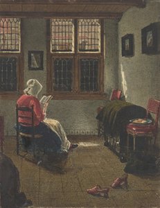 ए वुमन रीडिंग, आफ्टर पीटर जेन्सेंस एलिंगा, 1846-47।