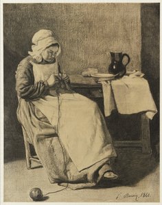नौकर बुनाई, 1861 द्वारा फ्रांकोइस बोनविन